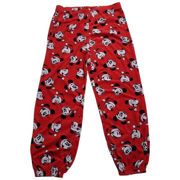 Size Large Mickey Fleece Pajama Pants EUC - Picture 2 of 5